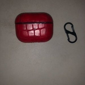 Red replica reptile skin apple airpod pro hard case NEW same day shipping